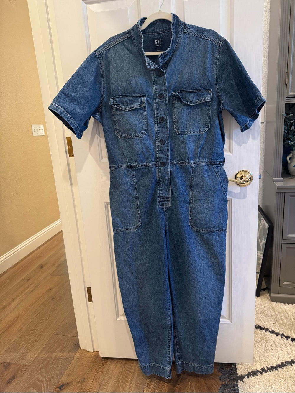 GAP Denim Jumpsuit Washwell Short Sleeve Coverall Plus Size 20
